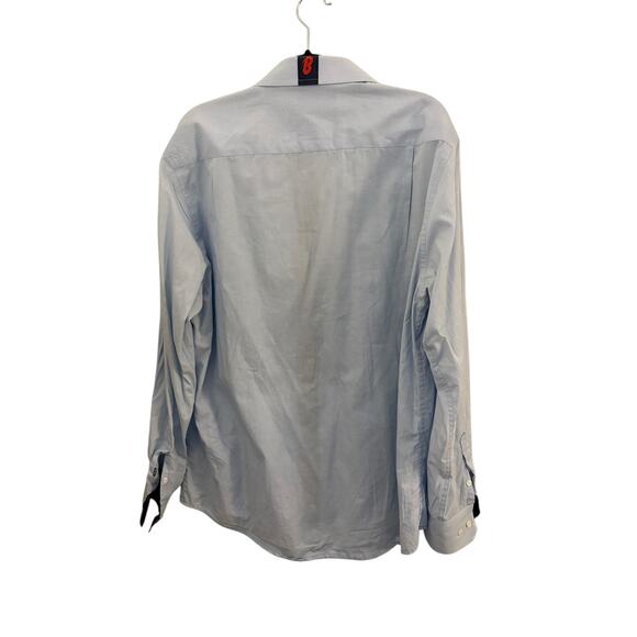 SEC 119 David Bowie Blue Casual Button Up Mens XL Embroidered Cuff Lightening - Picture 9 of 14